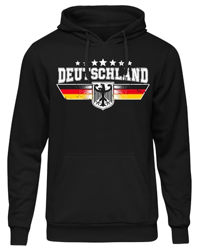 UGLYSHIRT Deutschland Herren Kapuzenpullover | Fanartikel Fussball EM WM Deutschland Flagge Germany Hoodie Deutschland Pullover Deutschland Trikot | M4 Schwarz (S) von UGLYSHIRT