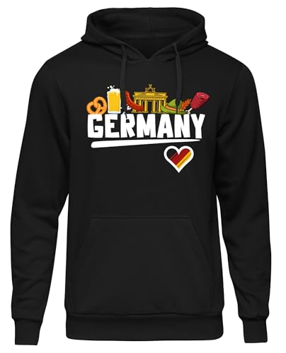 UGLYSHIRT Deutschland Herren Kapuzenpullover | Fanartikel Fussball EM WM Deutschland Flagge Germany Hoodie Deutschland Pullover Deutschland Trikot | M9 Schwarz (XXL) von UGLYSHIRT