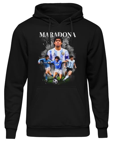 UGLYSHIRT Diego Maradona Herren Kapuzenpullover | Argentinien Trikot Hoodie Herren Maradona Pullover Dios 10 | M2 Schwarz (S) von UGLYSHIRT