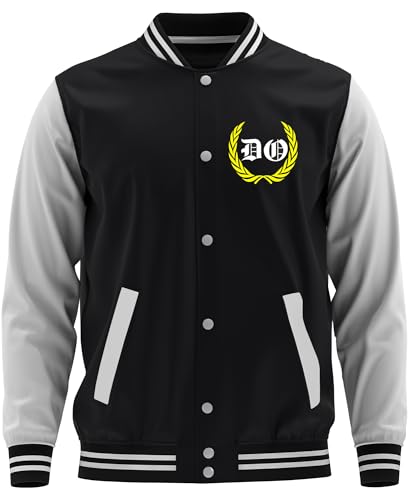 UGLYSHIRT Dortmund Ruhrpott Herren College Jacke | Football Dortmund Jacke Sport Baseball Freizeit Sweatjacke | Schwarz (XXL) von UGLYSHIRT