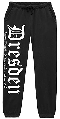 UGLYSHIRT Dresden Meine Heimat Herren Jogginghose | Fussball City Dresden Hose Skyline Sporthose Freizeithose | (XL) von UGLYSHIRT