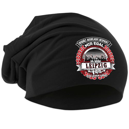 UGLYSHIRT EIN Leben lang Leipzig Mütze | Strickmütze Leipzig Sport Mütze Hut Logo Hat Stadt Dehnbar | Beanie von UGLYSHIRT