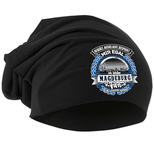 UGLYSHIRT EIN Leben lang Magdeburg Mütze | Strickmütze Magdeburg Sport Mütze Hut Logo Hat Stadt Dehnbar | Beanie von UGLYSHIRT