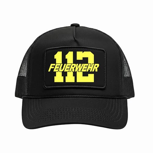 UGLYSHIRT Feuerwehr Cap | Snapback Mütze für Feuerwehr & Freiwillige Feuerwehr - Verstellbare Basecap Herren – Schwarze Schirmmütze für Einsatz & Freizeit | M4 von UGLYSHIRT