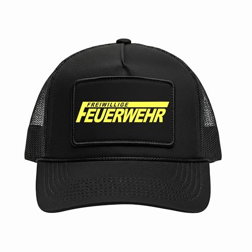 UGLYSHIRT Feuerwehr Cap | Verstellbare Basecap Herren – Snapback Mütze für Feuerwehr & Freiwillige Feuerwehr – Schwarze Schirmmütze für Einsatz & Freizeit | M3 von UGLYSHIRT