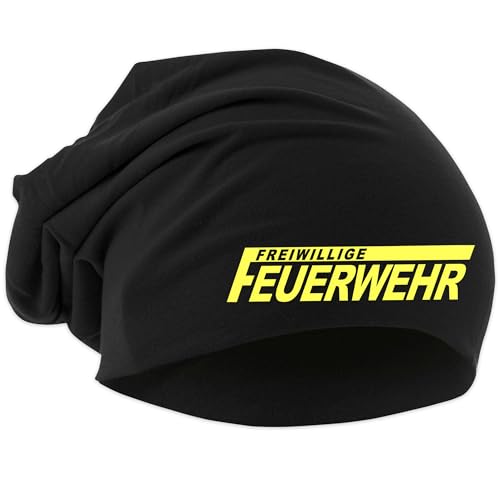 UGLYSHIRT Feuerwehr Mütze | 112 Mütze Hut Logo Firefighter Hat Dehnbar Feuerwehrmann FFW Strickmütze | Beanie M3 von UGLYSHIRT
