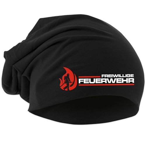 UGLYSHIRT Feuerwehr Mütze | Feuerwehrmann FFW Strickmütze 112 Mütze Hut Logo Firefighter Hat Dehnbar | Beanie M1 von UGLYSHIRT
