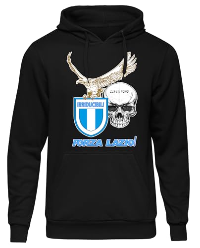 UGLYSHIRT Irriducibili Lazio Herren Kapuzenpullover | Italien Pullover Sport Trikot Rom Ultras Curva Nord Hoodie | M7 Schwarz (4XL) von UGLYSHIRT