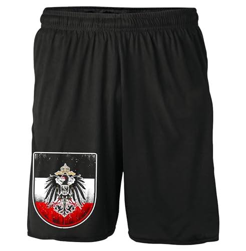 UGLYSHIRT Kaiserreich Shorts | Deutschland Kurze Hose Preußen Patrioten Germany Wiederstand Hose | M2 Schwarz (XL) von UGLYSHIRT