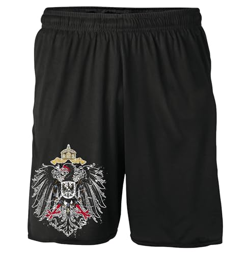 UGLYSHIRT Kaiserreich Shorts | Preußen Patrioten Germany Wiederstand Hose Deutschland Kurze Hose | M1 Schwarz (M) von UGLYSHIRT