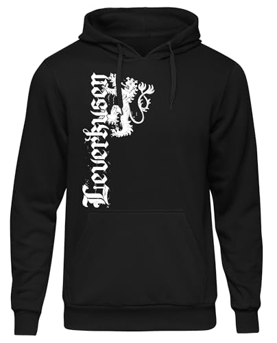 UGLYSHIRT Leverkusen Ewige Treue Herren Kapuzenpullover | Leverkusen Pullover Trikot Fanartikel Fussball Stadt Skyline Leverkusen Meister Hoodie | Schwarz (M) von UGLYSHIRT