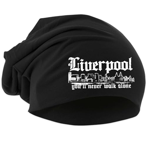 UGLYSHIRT Liverpool Skyline Mütze | Strickmütze Liverpool Sport Mütze Hut Logo Hat Stadt Dehnbar | Beanie von UGLYSHIRT