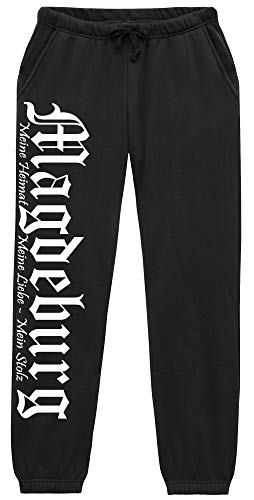 UGLYSHIRT Magdeburg Meine Heimat Herren Jogginghose | Fussball City Magdeburg Hose Skyline Sporthose Freizeithose | (L) von UGLYSHIRT