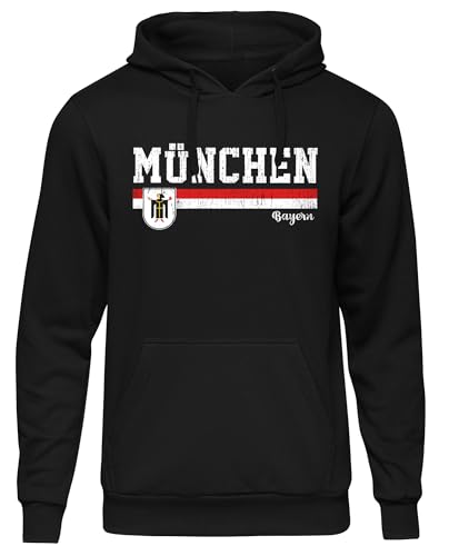 UGLYSHIRT München Heimat Kapuzenpullover | Hoodie Herren Pullover Fanartikel Bayern Stadt Szene Sport Langarm | M2 FB Schwarz (L) von UGLYSHIRT