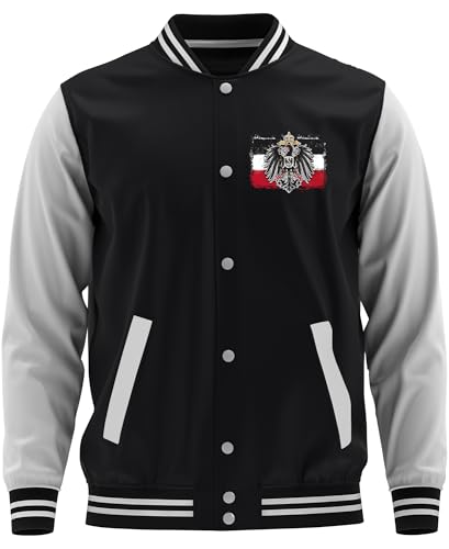 UGLYSHIRT Old School Flag Kaiserreich College Jacke | Deutschland Patrioten Preußen Football Jacke Sport Baseball Freizeit Sweatjacke | Schwarz (M) von UGLYSHIRT