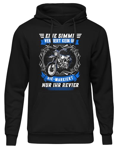 UGLYSHIRT Revier markieren Herren Kapuzenpullover | Simson S51 Pullover Herren Simson Hoodie Logo IFA Ostdeutschland DDR Moped Zweitakt Simmi | Schwarz (M) von UGLYSHIRT