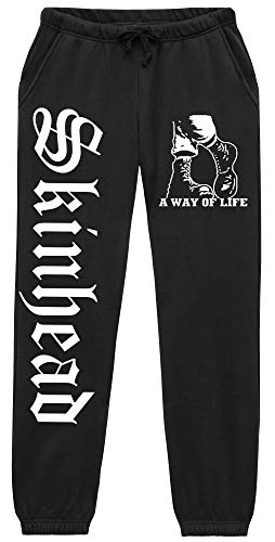 UGLYSHIRT Skinhead Herren Jogginghose | Way of Life Oi Punk Hardcore Hose | Schwarz M1 (XXL) von UGLYSHIRT