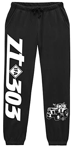 UGLYSHIRT Traktor ZT303 Herren Jogginghose | DDR Trecker Hose Landwirt Bauer IFA Oldtimer Nostalgie | Schwarz (L) von UGLYSHIRT