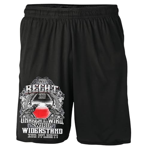 Wo Recht zu Unrecht Wird Shorts | Kaiserreich Deutschland Kurze Hose Preußen Patrioten Germany Wiederstand Hose | M2 Schwarz (L) von UGLYSHIRT