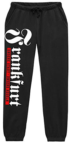 Unsere Stadt Frankfurt Herren Jogginghose | Frankfurt Geschenk Frankfurt Hose Frankfurt Fanartikel Ultras Sport | M1 Schwarz (L) von UGLYSHIRT