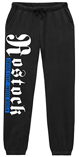 Unsere Stadt Rostock Herren Jogginghose | Rostock Fanartikel Rostock Geschenk Stadt Ultras Sport Rostock Hose | M1 Schwarz (XXL) von UGLYSHIRT
