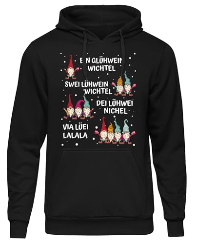 Volle Wichtel Kapuzenpullover | Santa Claus Xmas Hoodie Weihnachtsmann Pullover Herren Glühwein Pulli Weihnachten Christmas Sweatshirt Nikolaus | Schwarz (3XL) von UGLYSHIRT