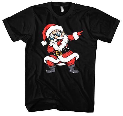 Weihnachtsmann Dabbing T-Shirt | Santa Claus T-Shirt Glühwein Weihnachten Xmas Shirt Herren Christmas Wichtel Shirt Nikolaus Kostüm Lustiges | Schwarz (4XL) von UGLYSHIRT