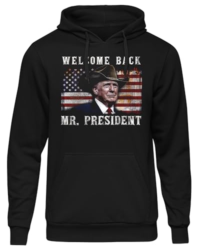 Welcome Back Mr. President Kapuzenpullover | US President Trump Trump Hoodie USA Pullover Herren Donald Fight America Great Again Sweatshirt | Schwarz (4XL) von UGLYSHIRT