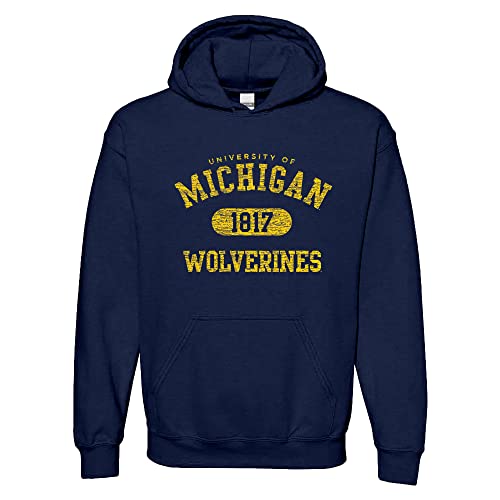 UGP Campus Apparel NCAA Offiziell lizenzierter College – University Team Color Athletic Arch Hoodie, Michigan Wolverines Navy, Medium von UGP Campus Apparel