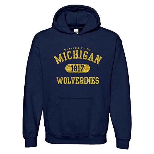 NCAA Offiziell lizenziertes College – University Team Farbe Athletic Arch Hoodie, Michigan Wolverines Navy, X-Large von UGP Campus Apparel
