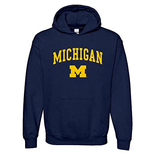 UGP Campus Apparel NCAA Offiziell lizenzierter College – University Team Color Arch Logo Hoodie, Michigan Wolverines Navy, X-Large von UGP Campus Apparel