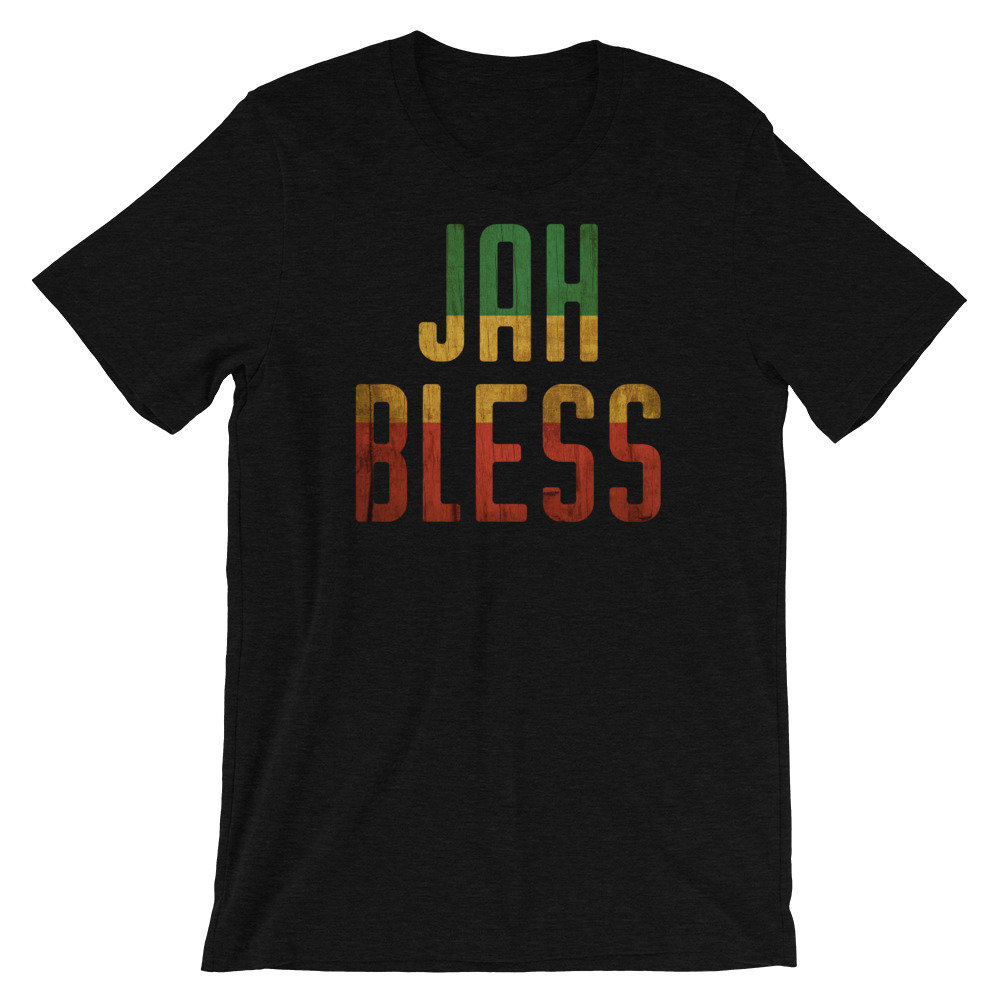 Jah Bless Rasta Grafik Kurzarm Unisex T-Shirt von UGRCollection
