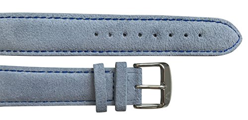 UHRTRACHT - Wechselarmband Wildleder mit Silber, Verschiedene Varianten mit Quick Release - passend zur Tracht und im Alltag. Für Uhren Unisex, Damen, Herren (hellblau) von UHRTRACHT