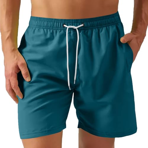 UHouse Badehose Herren Badeshorts mit Mesh-Innenslip Schnelltrocknend Sommer Shorts Leichte Schwimmshorts Männer mit Taschen Schwimmhose Swimming Strandhose Kurz Angebote des Tages Heute Hellblau L von UHouse