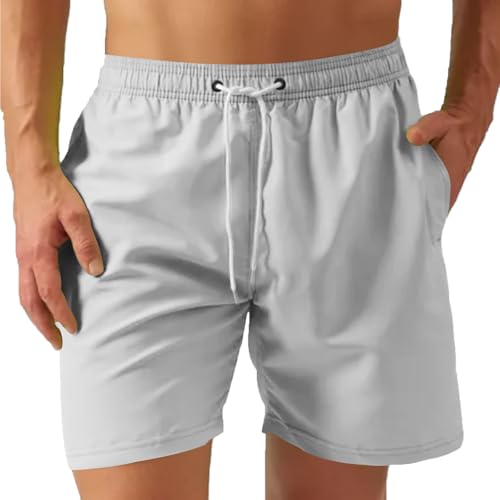 UHouse Badehose Herren Badeshorts mit Mesh-Innenslip Schnelltrocknend Sommer Shorts Leichte Schwimmshorts Männer mit Taschen Schwimmhose Swimming Strandhose Kurz Outlet Amazon Grau L von UHouse