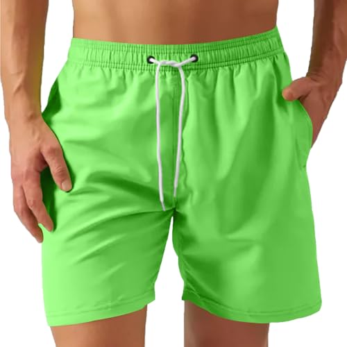 UHouse Badehose Herren Badeshorts mit Mesh-Innenslip Schnelltrocknend Sommer Shorts Leichte Schwimmshorts Männer mit Taschen Schwimmhose Swimming Strandhose Kurz Outlet Angebote Grün L von UHouse