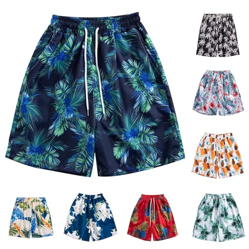 UHouse Badehose Herren Schnelltrocknend Hawaii Badeshorts Männer Kurzen Strandhose Bunte Freizeitshorts Baggy Schwimmshorts Sommer Strand Schwimmhose Kurz Blitzangebote des Tages Grün 3XL von UHouse