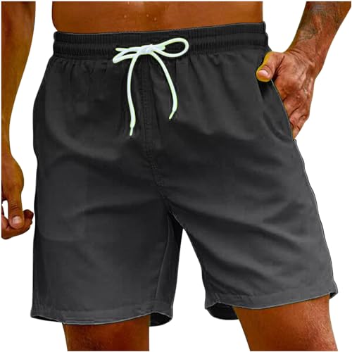 UHouse Badehose Herren Schnelltrocknend Oversize Badeshorts Männer Kurzen Strandhose mit Farbverlauf Hawaii Schwimmhose Sommer Swimming Shorts Leicht Freizeitshorts Dunkelgrau 4XL von UHouse