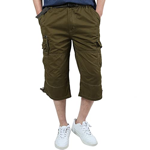 UHouse Cargo Shorts Herren 3/4 Baumwolle Cargohose Kurz Sommer Arbeitshose Männer Baggy Cargoshorts Oversize Laufshorts mit Seitentaschen Freizeitshorts Kurze Jogginghose Amazon Angebote Braun XL von UHouse