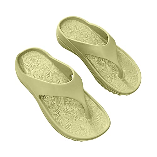 UHouse Flip Flops Damen Zehentrenner Sommer Pantoletten Bequeme Badelatschen Leicht Badesandalen Flache Strandsandalen Frauen Strand Schlappen Soft Slipper Sommerschuhe Prime - Day Angebot Grün 40 von UHouse