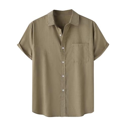 UHouse Hemd Herren Kurzarm Baumwolle Freizeithemd Strand Kurzarmhemd Sommer Hemd Basic Hawaii Hemd Leicht Oberhemden Bequeme Strandhemd Einfarbig Hawaiihemd Blitzangebote Kaffee XXL UHouse Hemd Herren Kurzarm Baumwolle Freizeithemd Strand Kurzarmhemd Sommer Hemd Basic Hawaii Hemd Leicht Oberhemden Bequeme Strandhemd Einfarbig Hawaiihemd Blitzangebote Kaffee XXL von UHouse