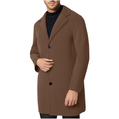 UHouse Herren Mantel Wolle Lang Angebote Wollmantel Slim Fit Wintermantel Blitzangebote Business Trenchcoat Freizeit Mäntel Stehkragen Übergangsmantel Meine Bestellungen AnzeigenKaffee L von UHouse