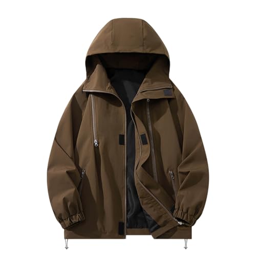 UHouse Herren Regenjacke Wasserdicht Atmungsaktiv Outdoorjacke Leichte Windjacke Regen Jacke Wanderjacke mit Kapuze Outdoor Softshelljack Freizeit Winterjacke Fahrradjacke Kaffee XL UHouse Herren Regenjacke Wasserdicht Atmungsaktiv Outdoorjacke Leichte Windjacke Regen Jacke Wanderjacke mit Kapuze Outdoor Softshelljack Freizeit Winterjacke Fahrradjacke Kaffee XL von UHouse