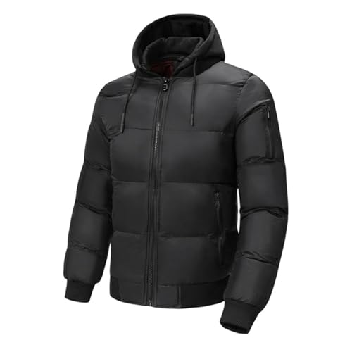UHouse Herren Winterjacke Gefüttert Daunenjacke mit Kapuze Steppjacke Warm Kapuzenjacke Gefütterte Jacket Y2k Jacket Basic Windjacke Outdoor Jacken Blitzangebote Des Tages Schwarz XXL von UHouse
