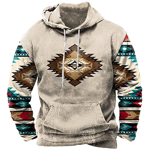 UHouse Hoodie Herren Freizeit Kapuzenpullover Aztec Pullover mit Kapuze Vintage Sweatshirt Sport Hoody Männer Cowboy Locker Kapuzenpulli Western Print Langarmshirt Blitzangebote des Tages Beige XL UHouse Hoodie Herren Freizeit Kapuzenpullover Aztec Pullover mit Kapuze Vintage Sweatshirt Sport Hoody Männer Cowboy Locker Kapuzenpulli Western Print Langarmshirt Blitzangebote des Tages Beige XL von UHouse