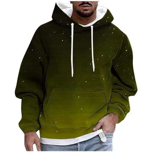 UHouse Hoodie Herren Freizeit Kapuzenpullover Baumwolle Mode Sweatshirt mit Kapuze Basic Hoody Männer Bequeme Sweatshirts mit Kordelzug Herbst Kapuzenshirt Einfarbig Kapuzenpulli Schwarz XL von UHouse