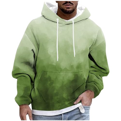 UHouse Hoodie Herren Freizeit Kapuzenpullover Mode Sweatshirt mit Kapuze Basic Hoody Männer Bequeme mit Kordelzug Kapuzenshirt Kapuzenpulli Sale Angebote Armeegrün XXL von UHouse