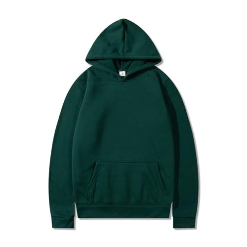 UHouse Hoodie Herren Herbst Kapuzenpullover Leichte Dünne Sweatshirt mit Kapuze Y2k Freizeit Hoody Männer Einfarbig Kapuzenpulli Loose Fit Kapuzenshirt Deals Grün XXL von UHouse
