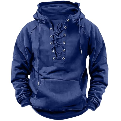 UHouse Hoodie Herren Kapuzenjacke Outdoor Pullover mit Kapuze Fashion Sweatshirt Sport Arbeitspullover mit Kapuze Oversize Hoody Oversize Herren-Sweatshirt Baumwolle Sweater Angebote Dunkelblau 3XL von UHouse