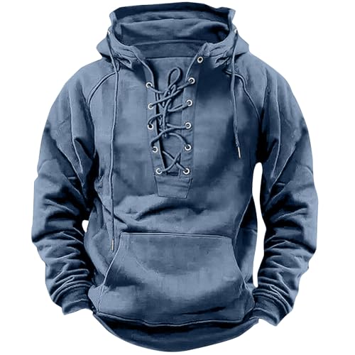 UHouse Hoodie Herren Outdoor Kapuzenpullover Vintage Hoody Männer Freizeit Pullover mit Kapuze Mittelalter Kleidung Einfarbig Winter Herbst Kapuzenpulli Winterpullover Angebote Blau XL UHouse Hoodie Herren Outdoor Kapuzenpullover Vintage Hoody Männer Freizeit Pullover mit Kapuze Mittelalter Kleidung Einfarbig Winter Herbst Kapuzenpulli Winterpullover Angebote Blau XL von UHouse
